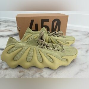 adidas Yeezy 450 Sneakers – Sulfur / Light Green – Size 10